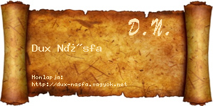 Dux Násfa névjegykártya